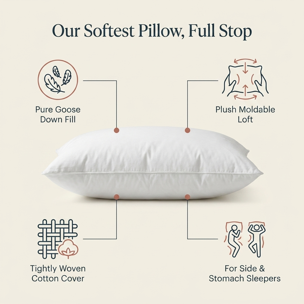 Goose Down Pillow — Cloud-Soft Luxury