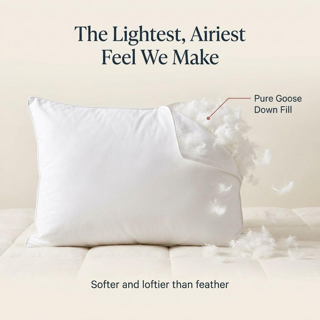 Goose Down Pillow — Cloud-Soft Luxury