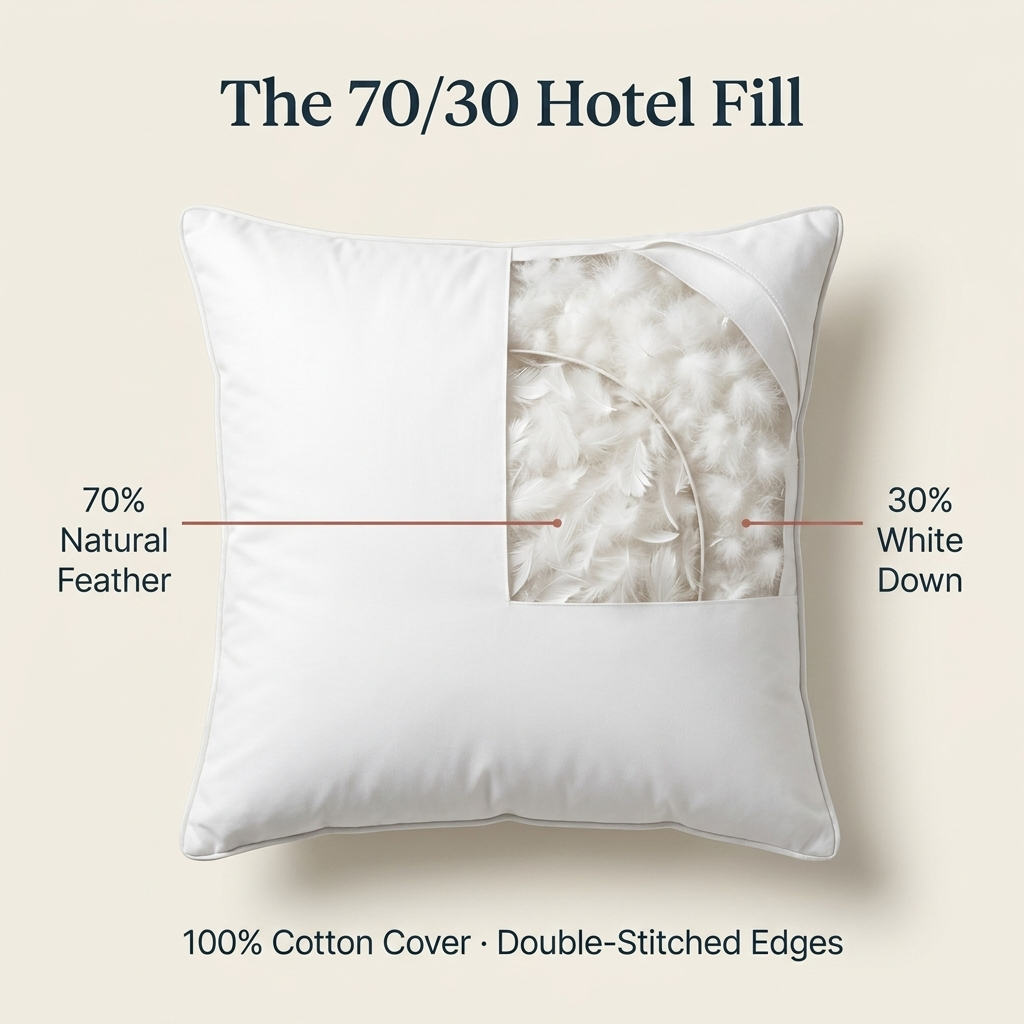 Feather & Down Pillow — 70/30 Luxury Hotel Collection