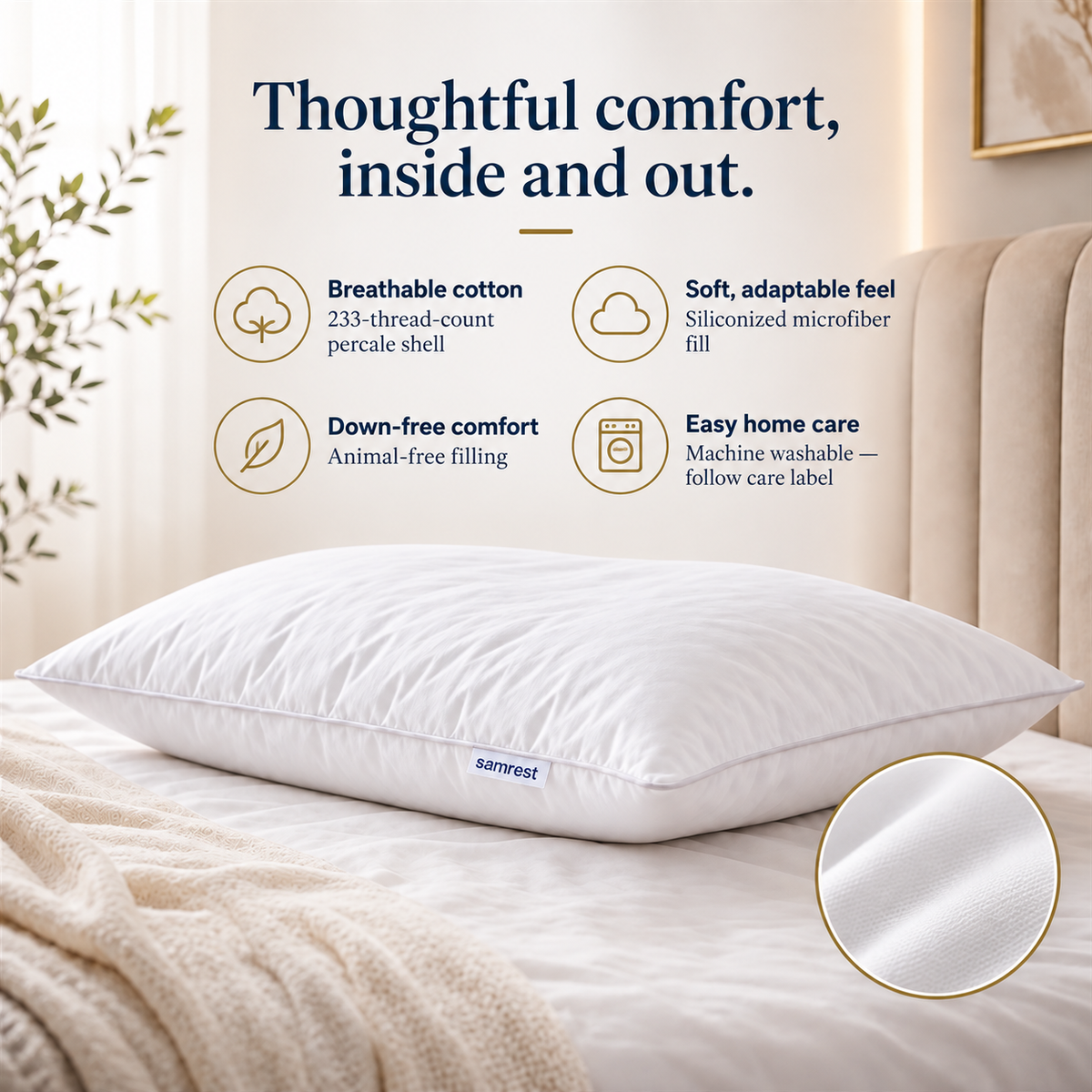 Siliconized Microfiber Pillow