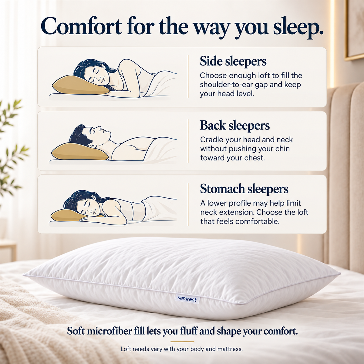 Siliconized Microfiber Pillow