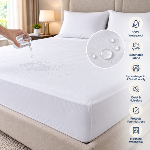 Samrest 100% Waterproof Mattress Protector – Breathable & Hypoallergenic